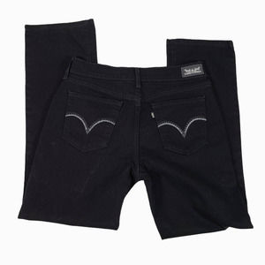 Levi's 505 Straight Leg Jeans Mid Rise Black 28